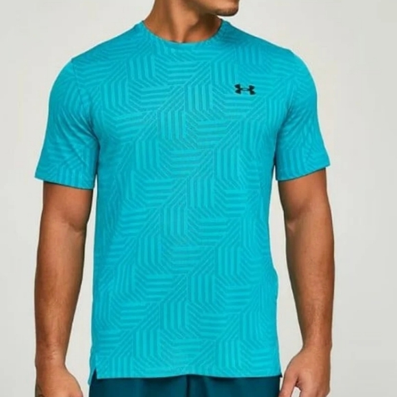UNDER ARMOUR Men's Teal Tech Vent Geotessa Training T-shirt Size Small - Picture 1 of 10